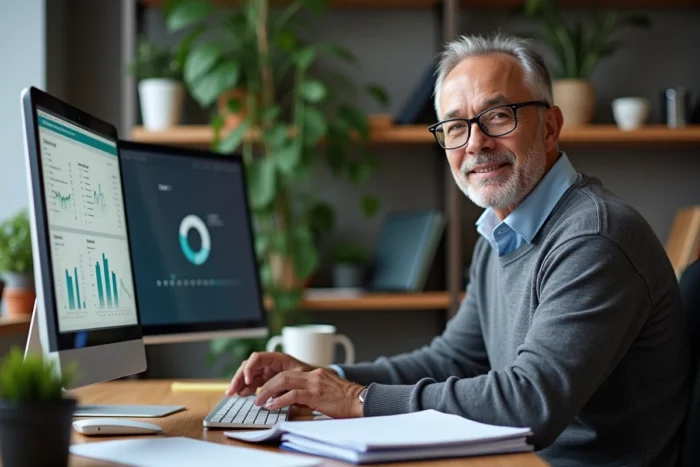 Personnel administratif de l'académie d'Amiens utilisant le portail intranet Arena depuis son bureau à domicile
